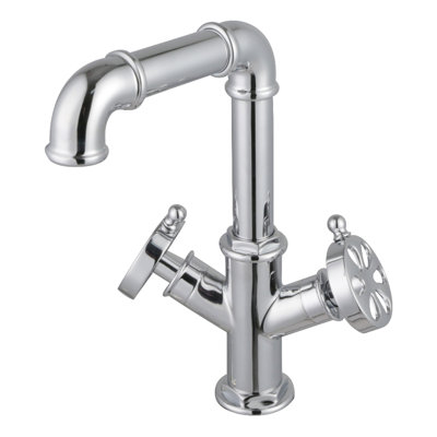 Kingston Brass Belknap Two-Handle 1-Hole Bathroom Faucet With Push Pop-Up Drain