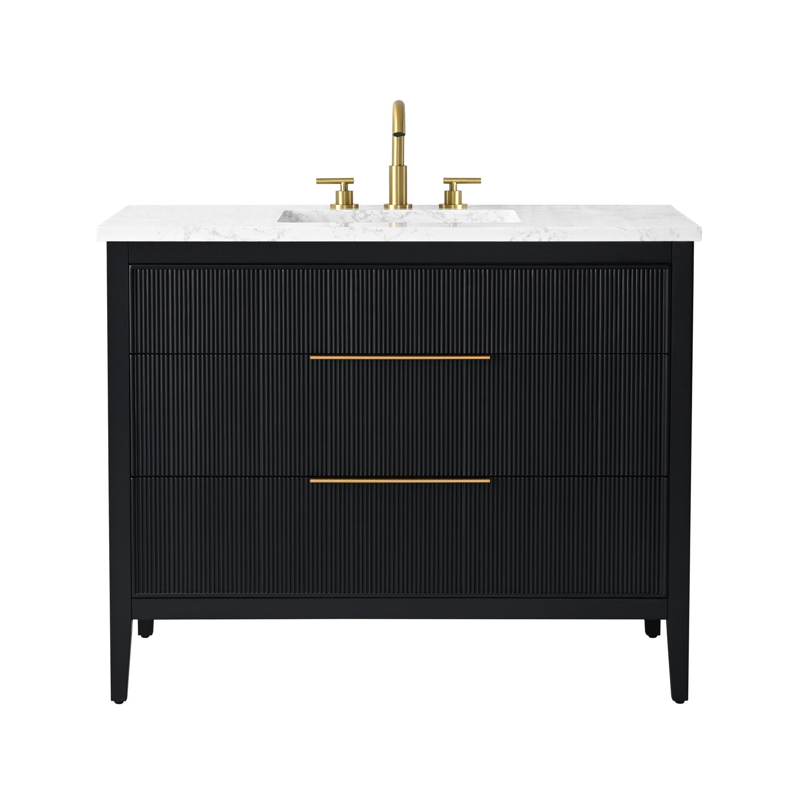 Bilroy 42" Oak Single Bathroom Vanity, Black