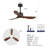 Modern Ceiling Fan With Light 3 ABS  Blades Remote Control Reversible DC Motor With Dimmable LED-781741961