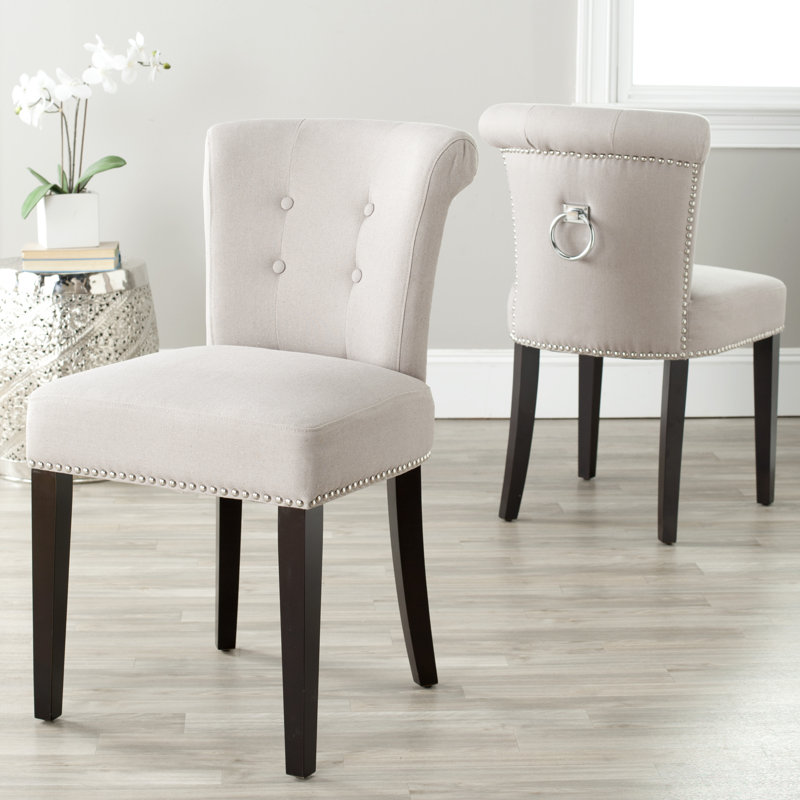 Ring 20.5'' H Tufted Upholstered Side Chair, Beige Linen