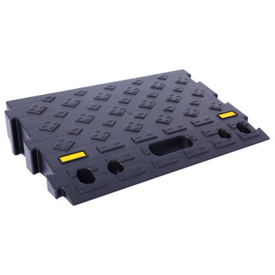 Rampe de trottoir portative en plastique pour automobile, hauteur de 4 pouces, noir
