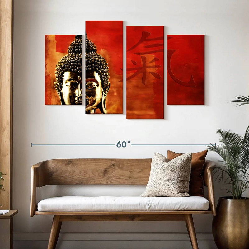 Tête de Bouddha Adella, H 32 po x l 52 po