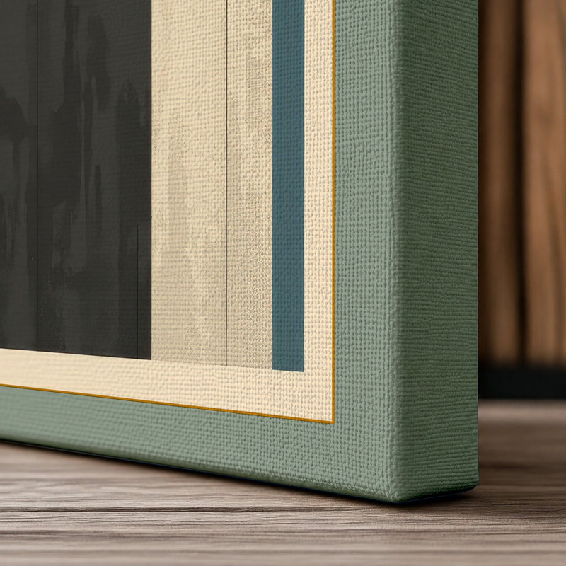 Urban Geometry Industrial - Wrapped Canvas, 18x12 - 45.7 x 30.5 cm, Sage Border