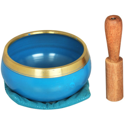 Ensemble de bols décoratifs en métal bleu / or