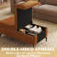 Repose-pieds brun clair en similicuir avec rangement-77427952-75851139