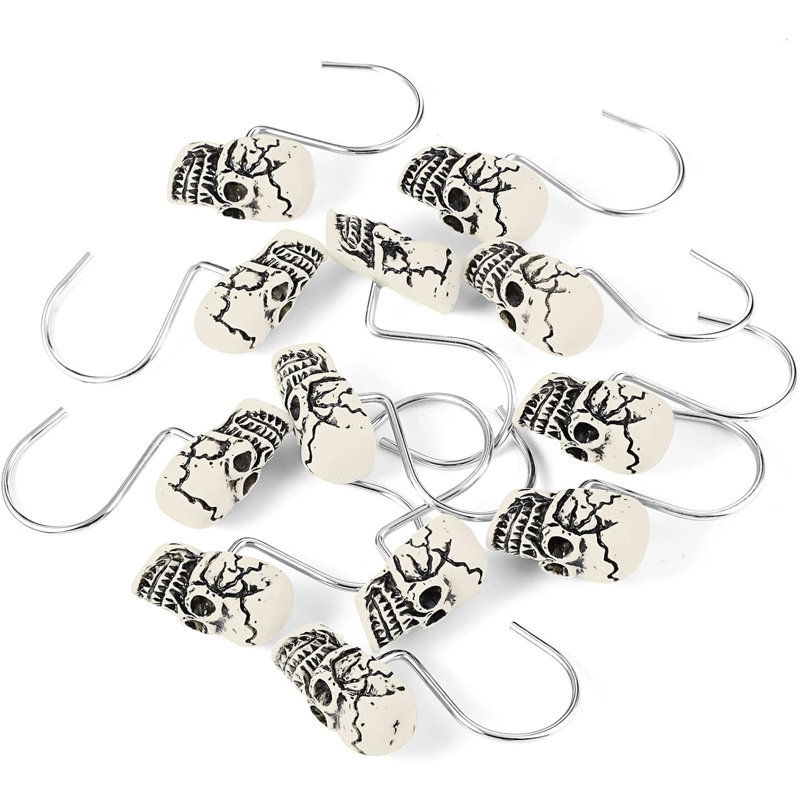 Spooky Skull Shower Curtain Rings, 12-pack