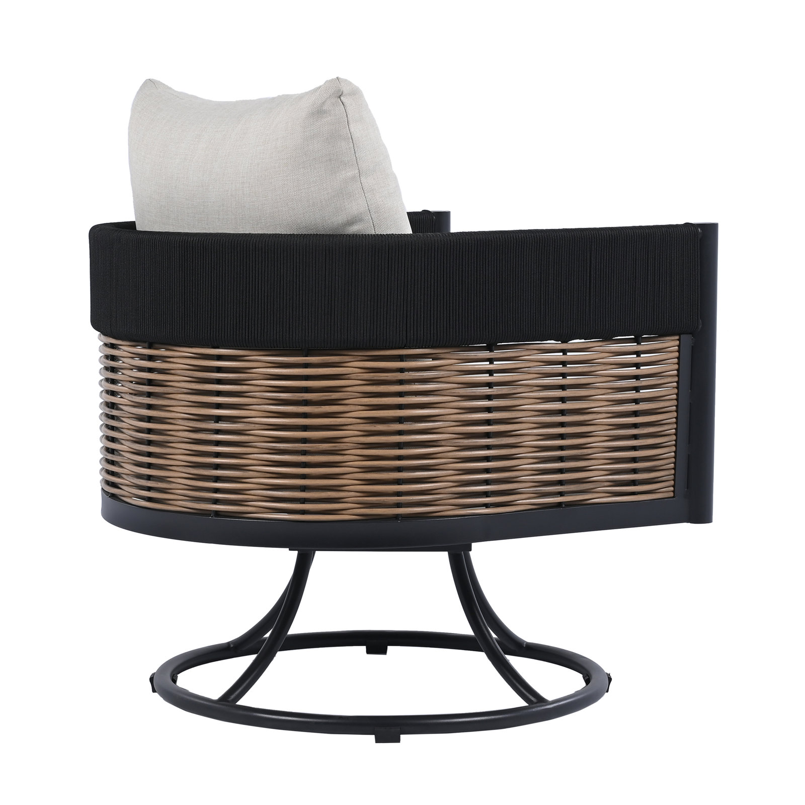 Harrison Swivel Patio Lounge Chair, Taupe