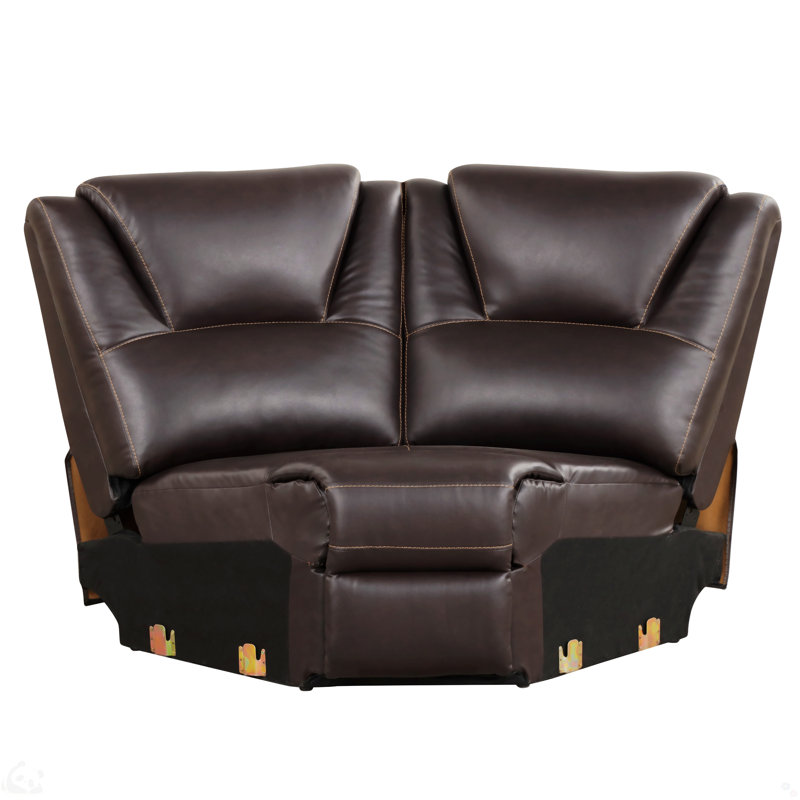 Canapé modulaire en cuir Iliza, H 38,98 po x l 102,36 po x P 87 po, Brun