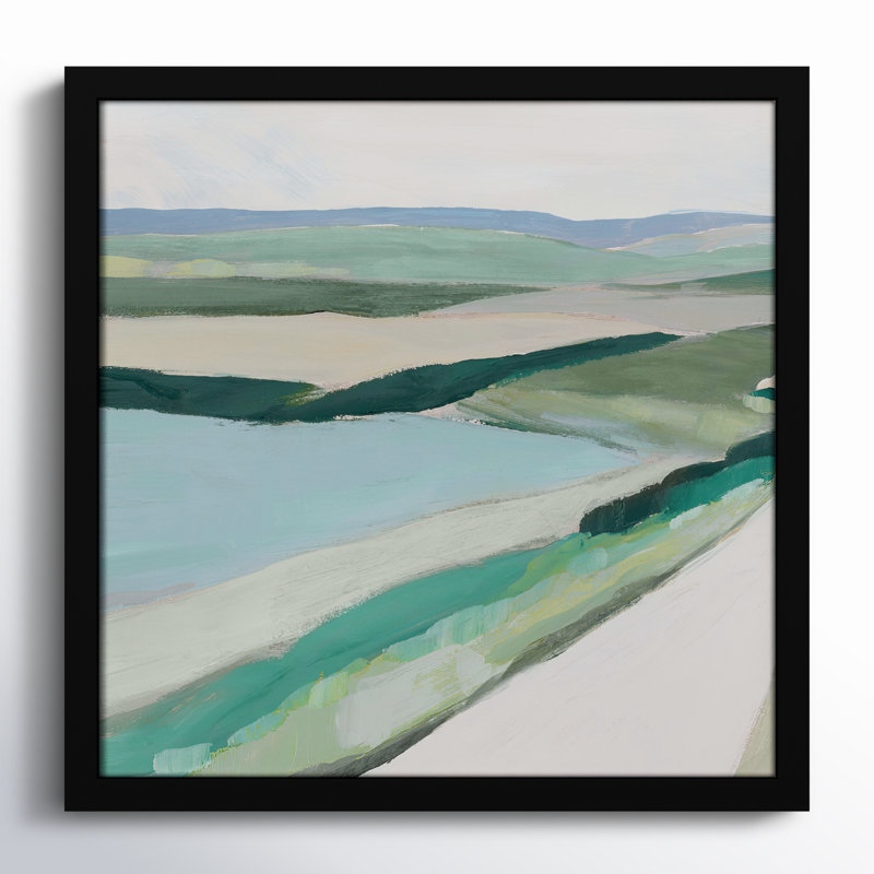 Fields Of Green I by Ian C, Satin Black Framed, 17" H x 17" W x 1.25" D