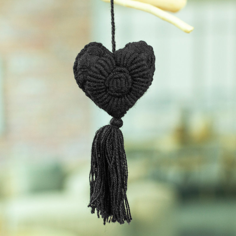 2.4'' Handmade Fabric No Theme Hanging Figurine Ornament, Black