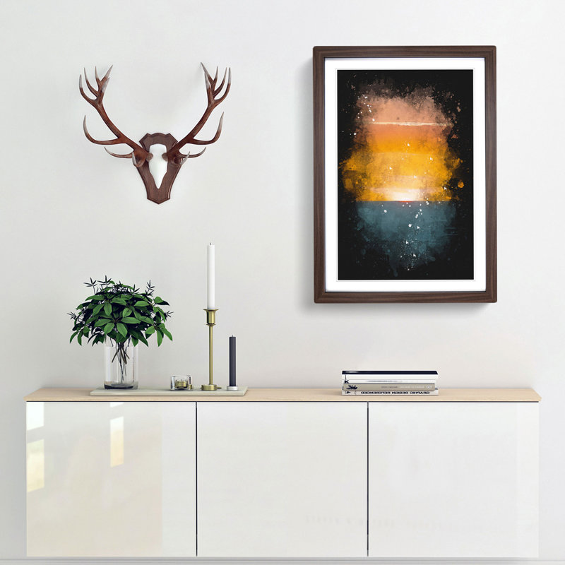 Sunrise Horizon - Framed Print, 45cm H x 33cm W x 2cm D, Walnut Framed