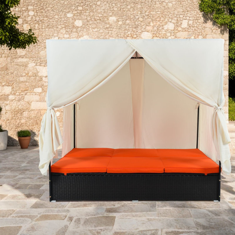 Méridiennes de patio réglables, lit de jour moderne en rotin d'acier pour la piscine