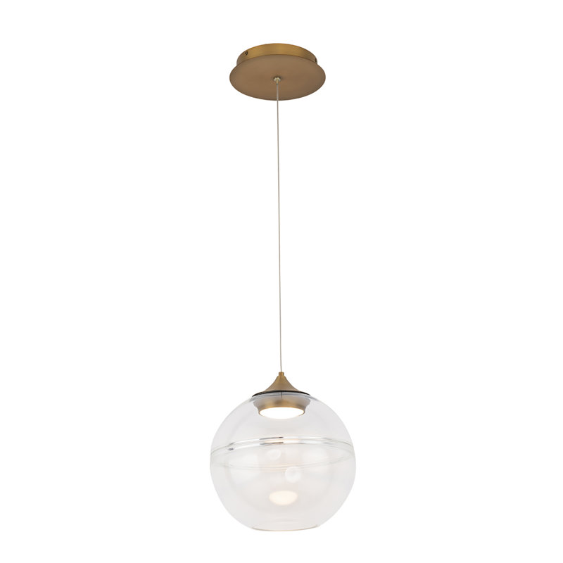 Bistro Dimmable LED Globe Pendant With Unique Hand-Crafted Shade, 3000K, 10" H x 10" W x 10" D