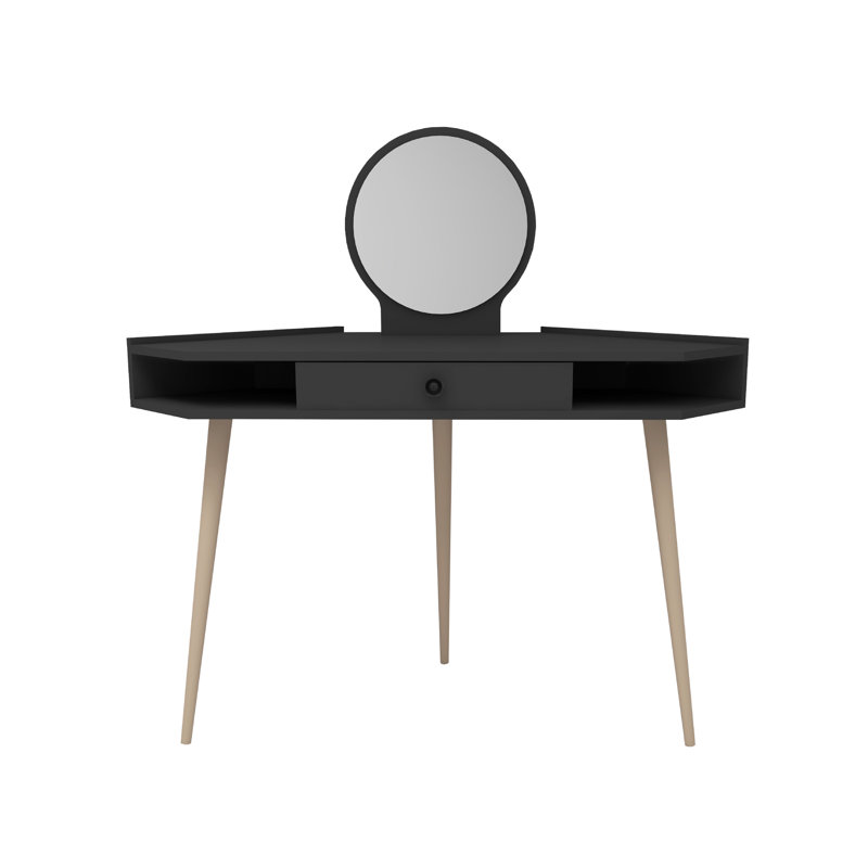 Bristoly Dressing Table with Mirror, Anthracite