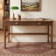 Bureau traditionnel en noyer massif de 152 cm (60 po) avec deux tiroirs et une station d'alimentation intégrée-182678879