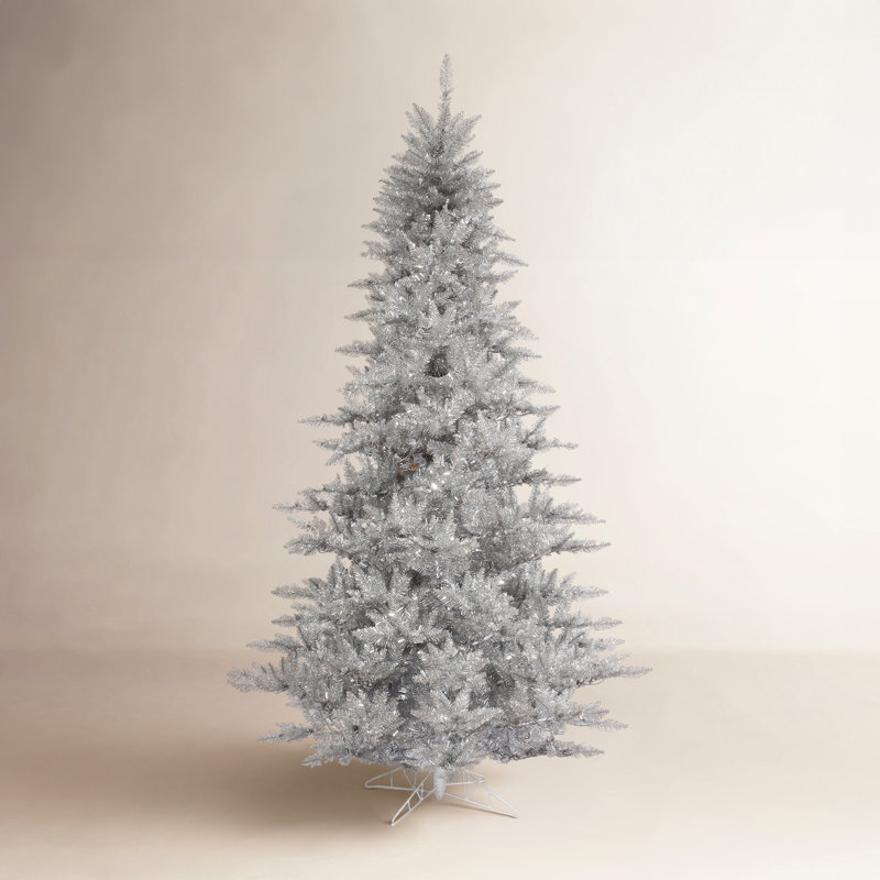 Sapin de Noël artificiel argent 7,5 pi, 12'