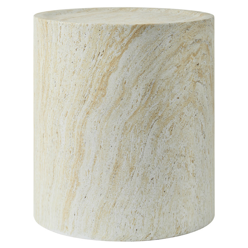 Veinedge Concrete Top End Table, Beige brun