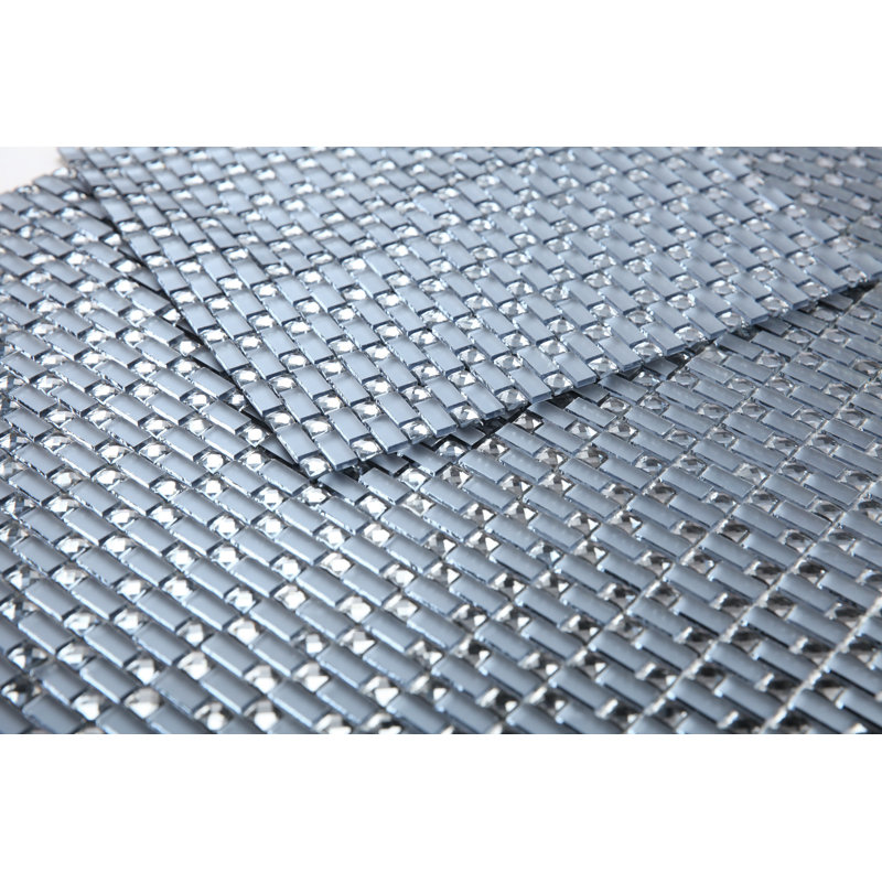 Artistic Jewels 12 in.x 12 in. Diamond Cut Glass Handmade Mosaic Decorative Kitchen & Bathroom Wall Tile, Blue