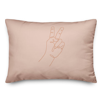 Housse et insert de coussin rectangulaire Peace Sign