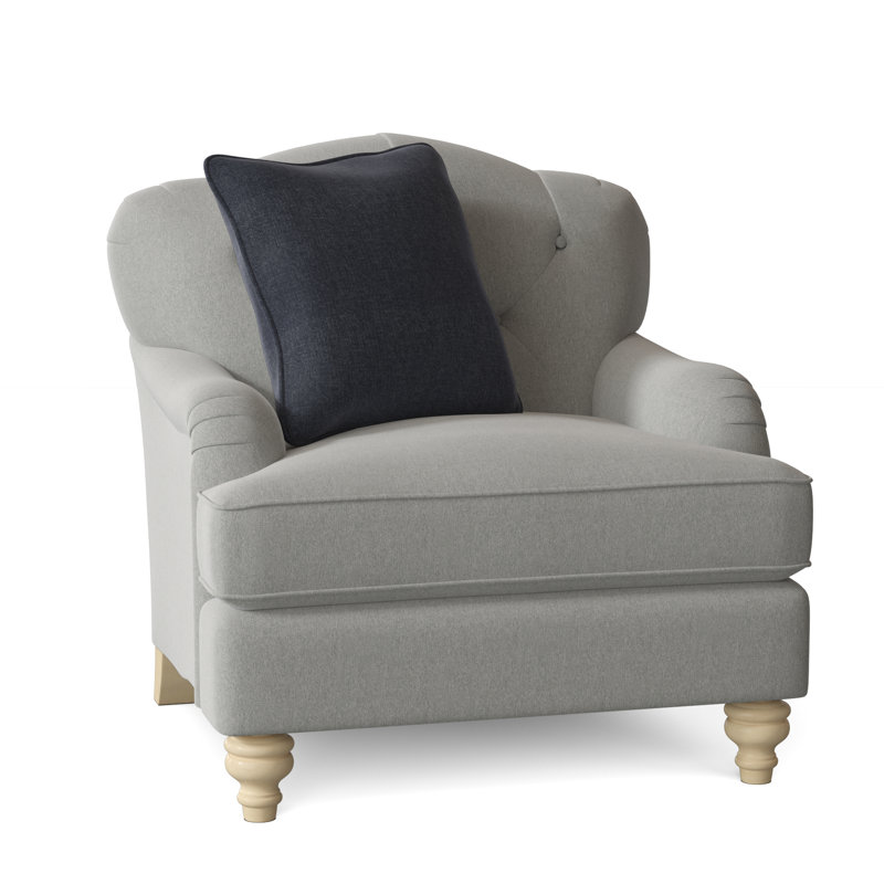 Fauteuil large capitonné 38 po Sullivan, Popstitch 21 colombe, Manhattan, Non