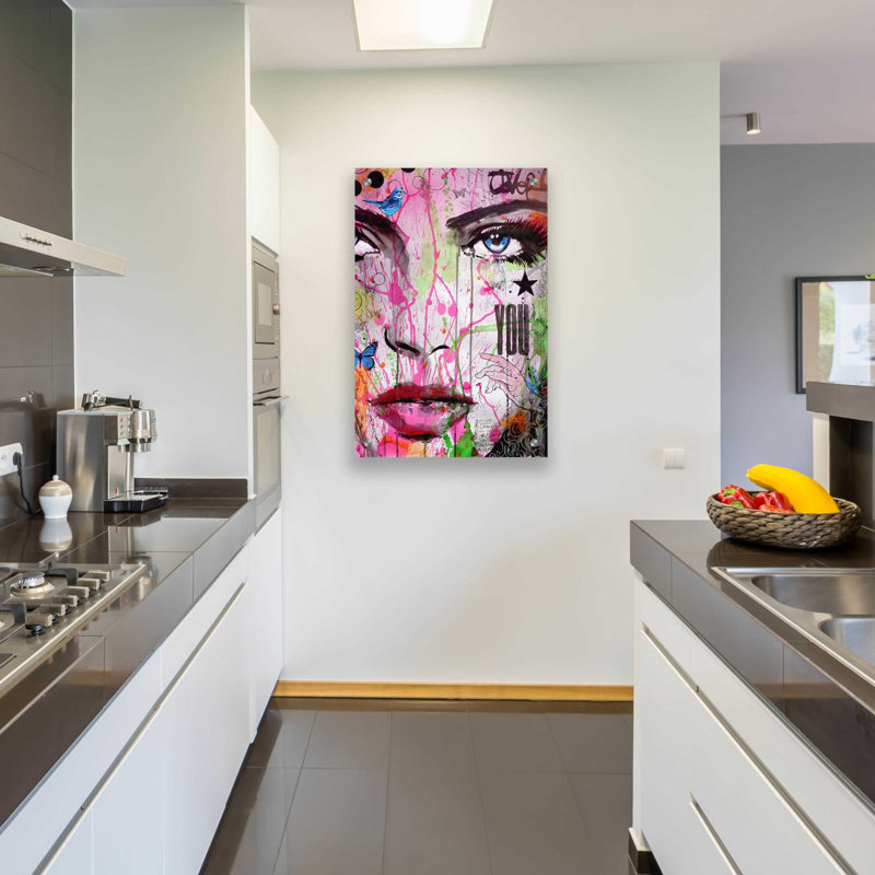 "Trin" You "par Loui Jover, art mural en verre acrylique, 36" H x 24" W x 0.2" D