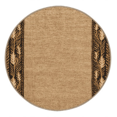 Washable Wheat Stalk Frame Farm Area Rug
