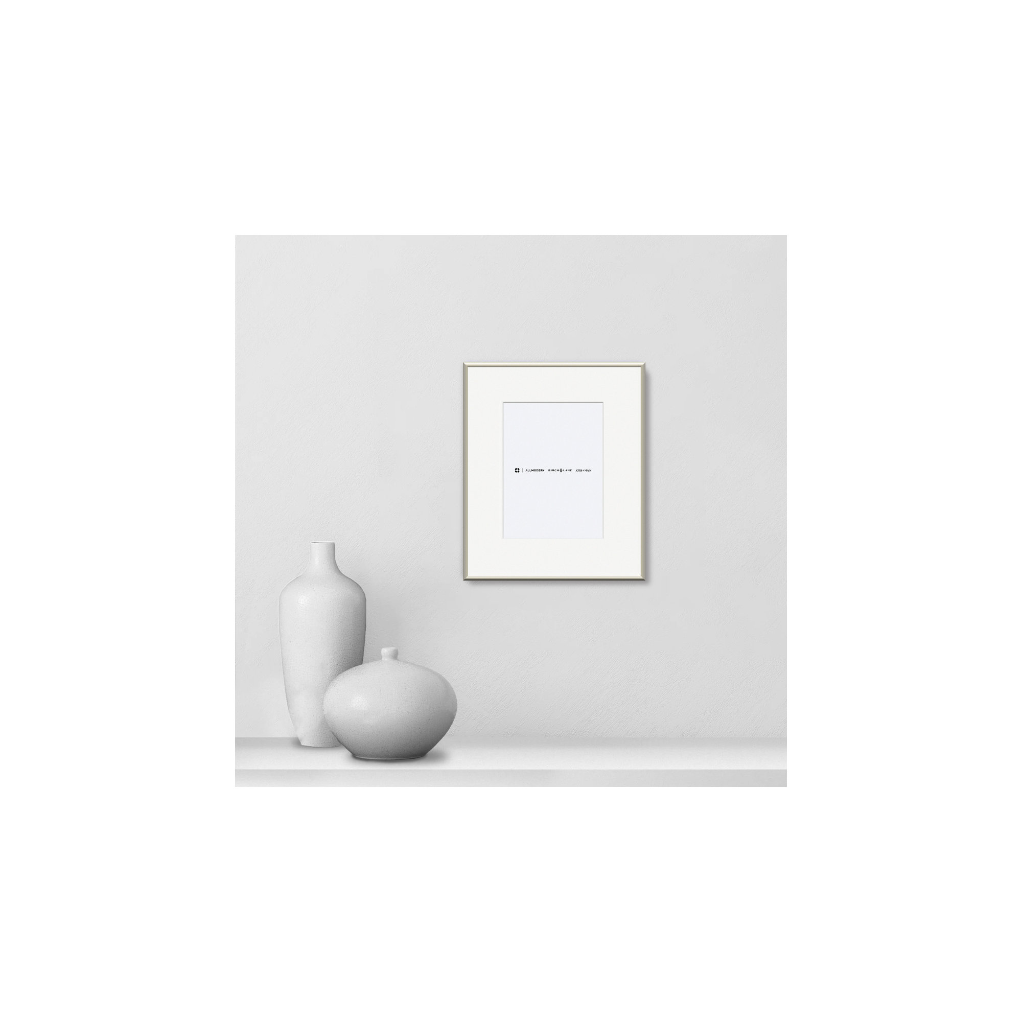 Feronia Metal Picture Frame with Mat, 5" x 7", Silver