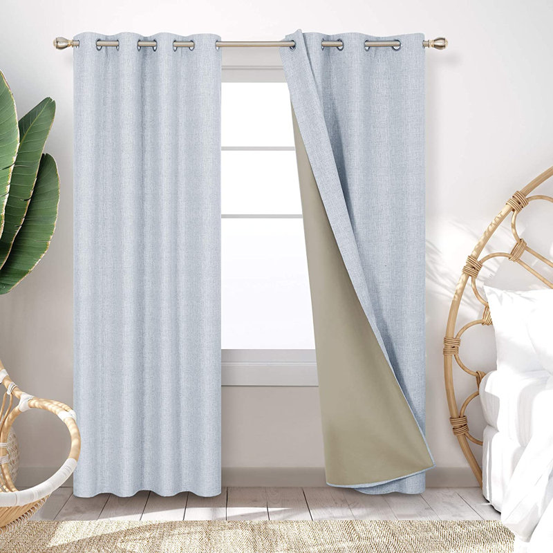 Mindarie Blackout Curtain Pair, 52" W x 84" L, Navy Blue