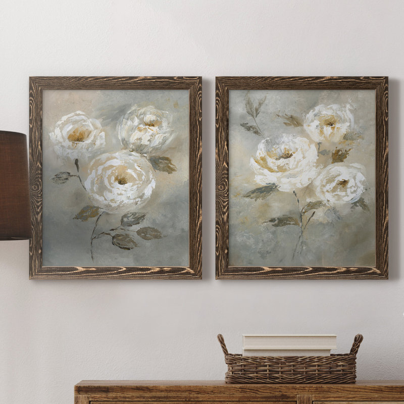 «Soft and Bold I», ensemble de 2 reproductions d'art, Pas de tapis, Toile encadrée noyer, H 20 po x l 17 po x P 1 po