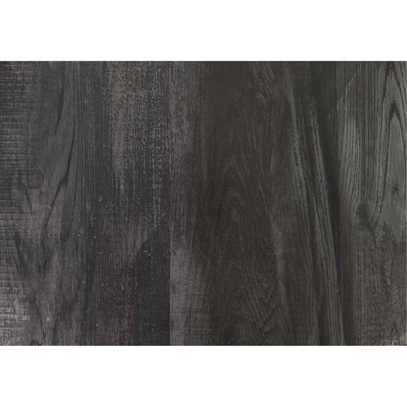 Console en stratifié noir pour chambre à coucher - Design moderne avec tablette fixe, salon tactile et plateau d'entrée avec pieds en métal et plateau de table épais