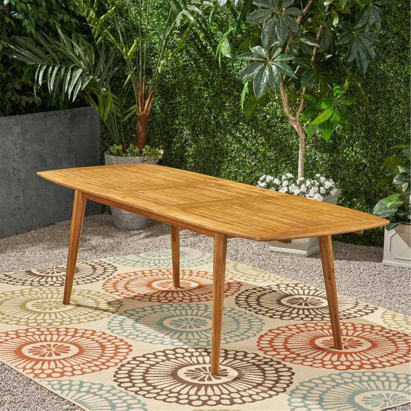 Outdoor Acacia Wood Expandable Dining Table, Teak