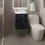 Meuble-lavabo large à une porte Saju, avec lavabo en résine et une tablette, rangement pour salle de bain, noir-1420003476