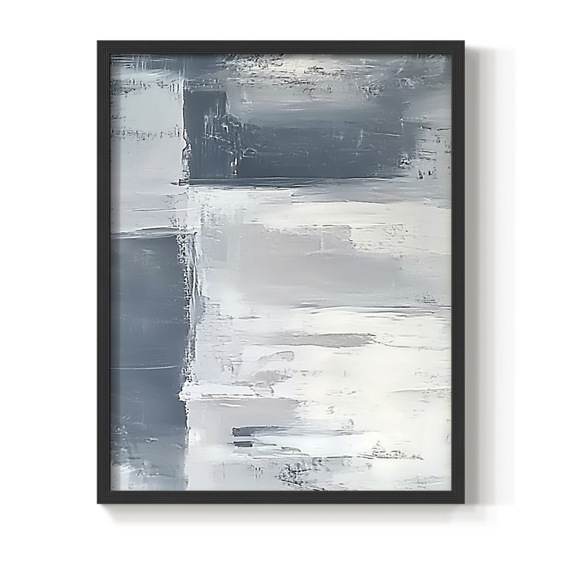 Abstrait, encadré, prêt à accrocher , H 10 po x l 8 po, Noir