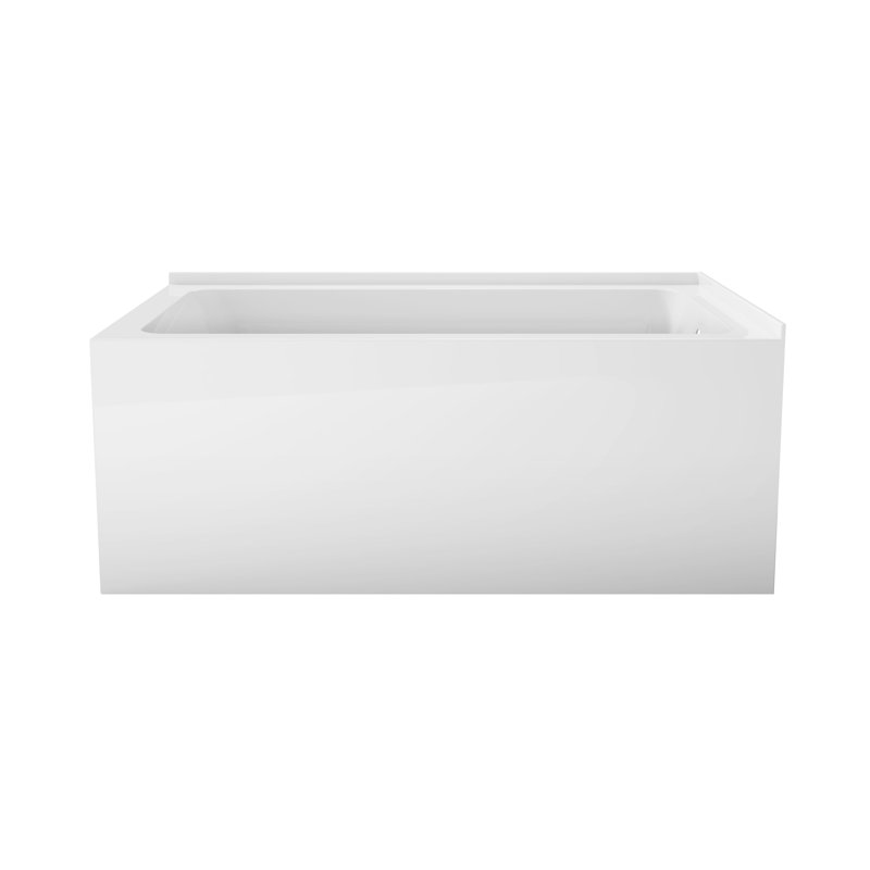Baignoire d'angle en alcôve rectangulaire rectangulaire en acrylique 54 pouces Kingston Eden, À droite