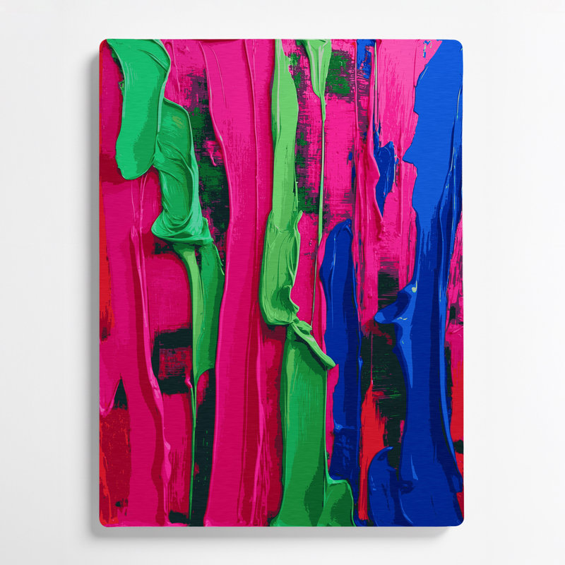 Art mural abstrait en métal rouge 55, H 11 po x l 14 po