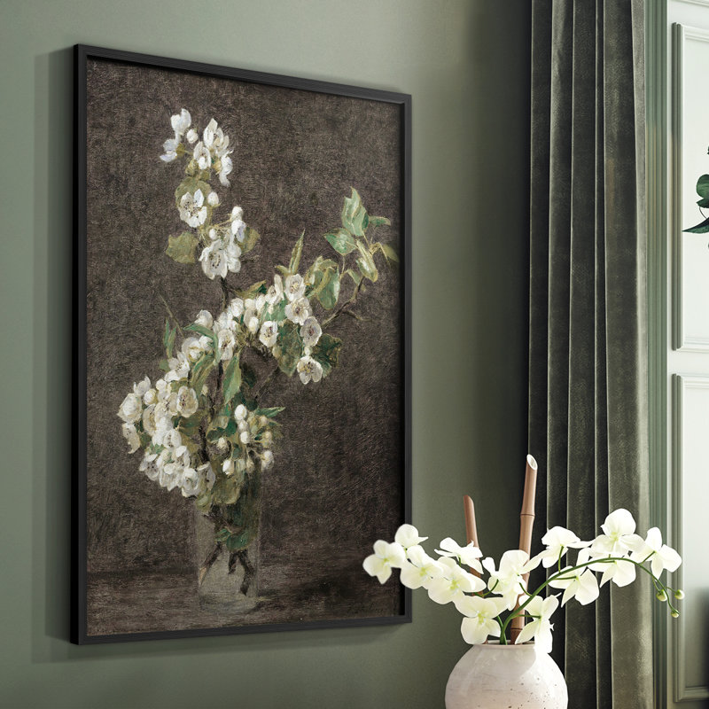"Vintage Floral CCL XXXVII" sur, Noir, H 10 po x l 8 po