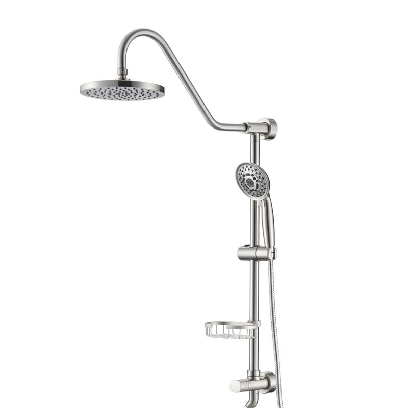 Pomme de douche avec système de douche à main avec pomme de douche à pluie de 8 po