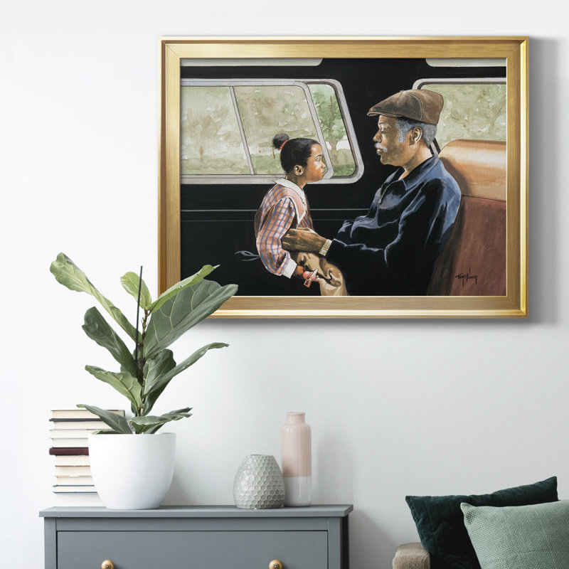 Road Trip II - peinture encadrée, H 26,5 po x l 36,5 po x P 1,5 po, Toile avec cadre doré, Pas de tapis