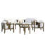 Ensemble de patio extérieur en teck Junco pour six personnes avec coussins et deux tables-930960651-930960648