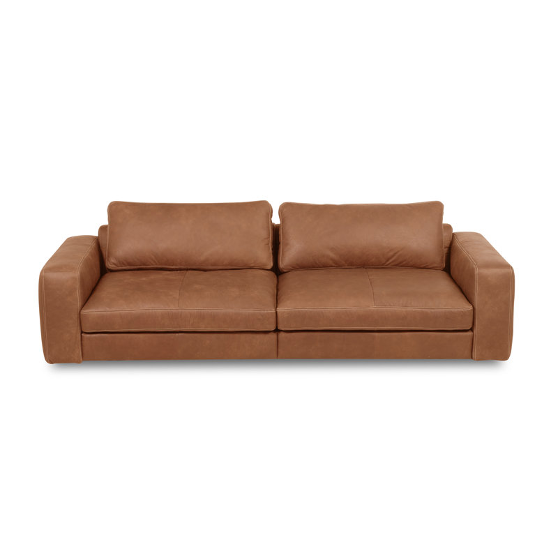 Philadelphia 4 Seater Genuine Aniline Leather Sofa Parven, Tan