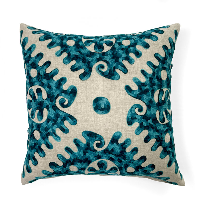 Coussin Samarkand, Kaki / turquoise