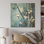 Serenity in Blue Bamboo Forest I - Art mural en bois de bambou sur bois de pin naturel
