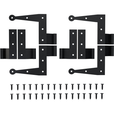 Charnière en L SteelTek avec ensemble de volets décalés de 1/2 po, pour les hauteurs de 60 à 80 po (comprend 2 paires de charnières en L, 2 paires de charnières plates)