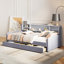 Lit plateforme simple tapissier avec rangement et tiroirs-330458266