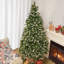 White Sprayed Christmas Tree With Pinecones-1277815784-1277815781