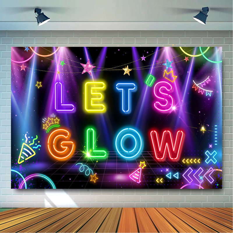Toile de fond Neon Let Glow, 180 x 110 cm