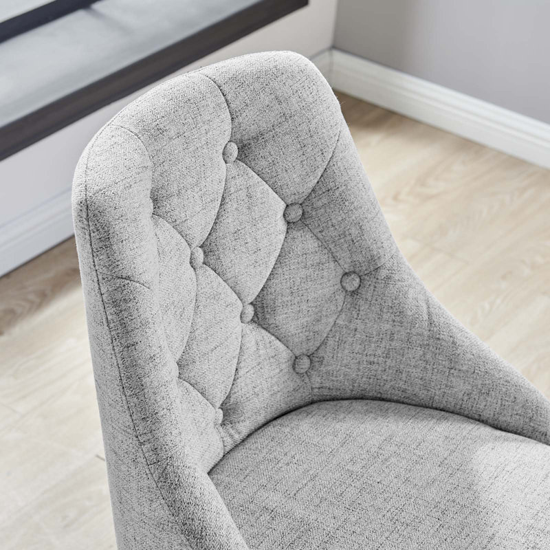 Fauteuil de bureau performant, pivotant et touffeté Distinct, Polyester/Mélange de polyester, Velours gris pâle, Noir