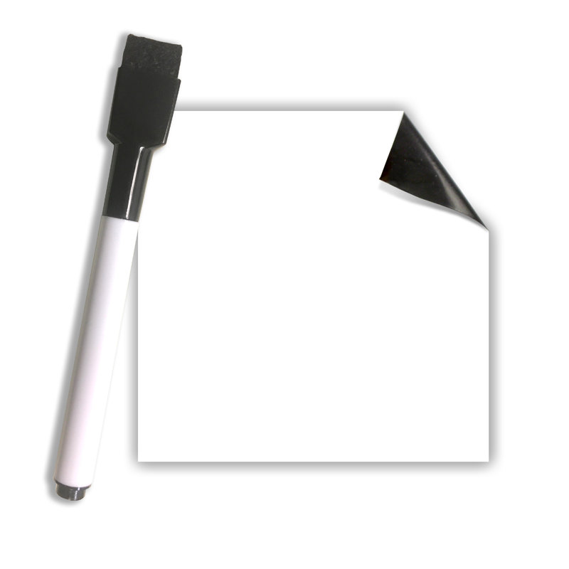 Stickables Repositional Whiteboard w/ Dry Erse Market - 4 Packs of 12 Sheets, 4" X 4"