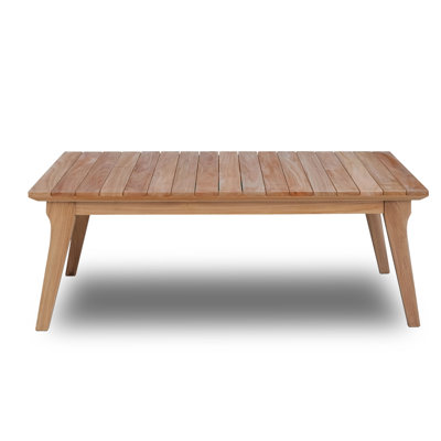 Table basse d'extérieur en teck ROSSIO, effet grain de bois naturel