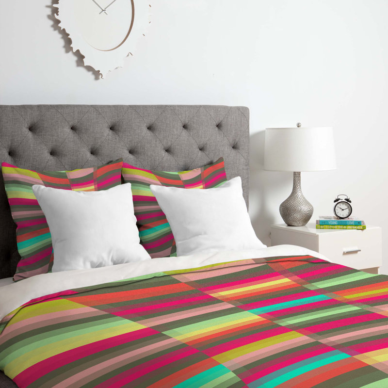 Jacqueline Maldonado Polyester Striped Duvet Cover, King Duvet Cover + 2 King Shams